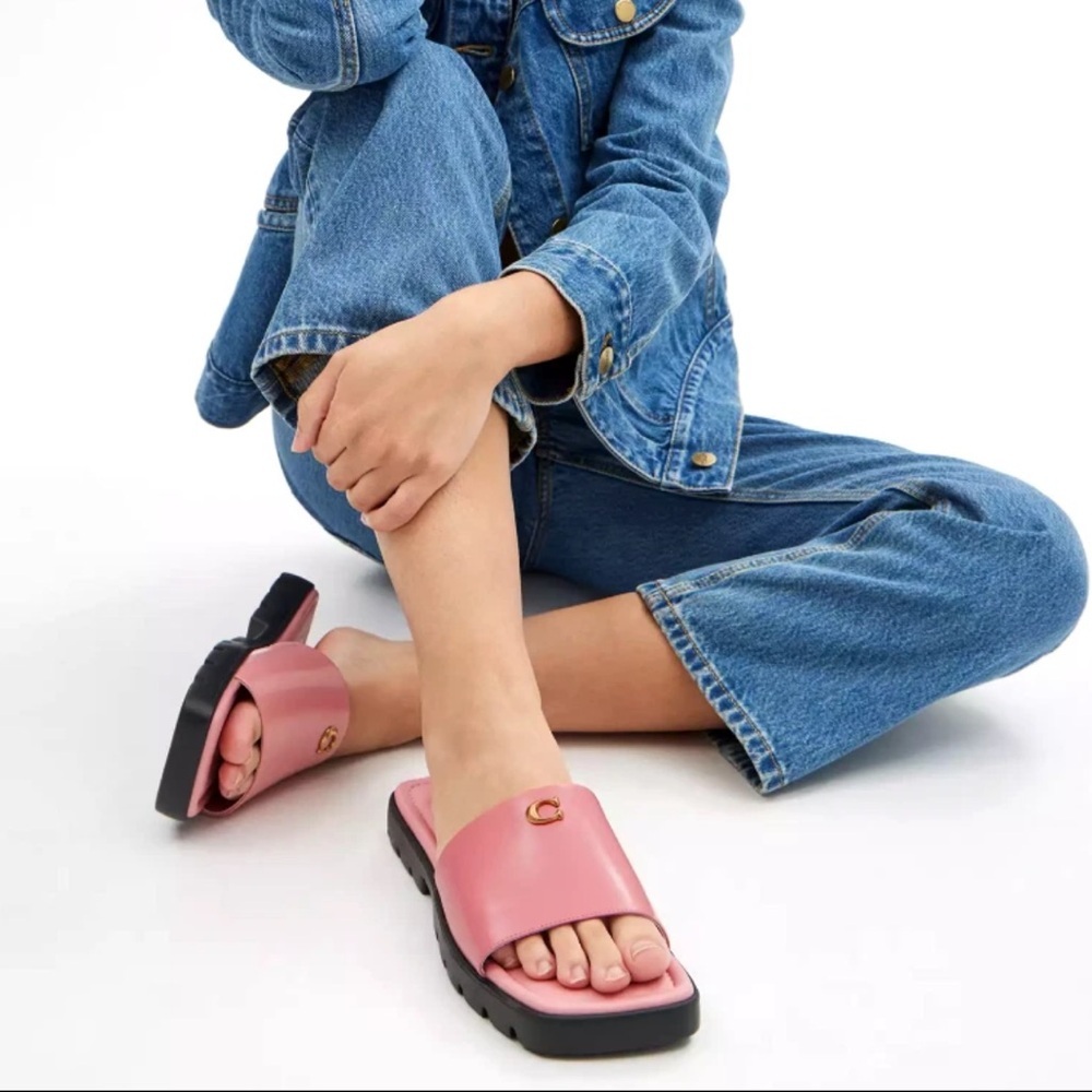 Coach Women's Pink Slide Sandals - Picture 8 of 12